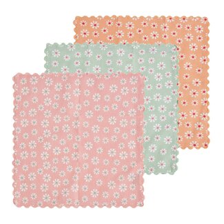 Linen & More Daisy flowers napkin mix colours 40x40 (set of 3)