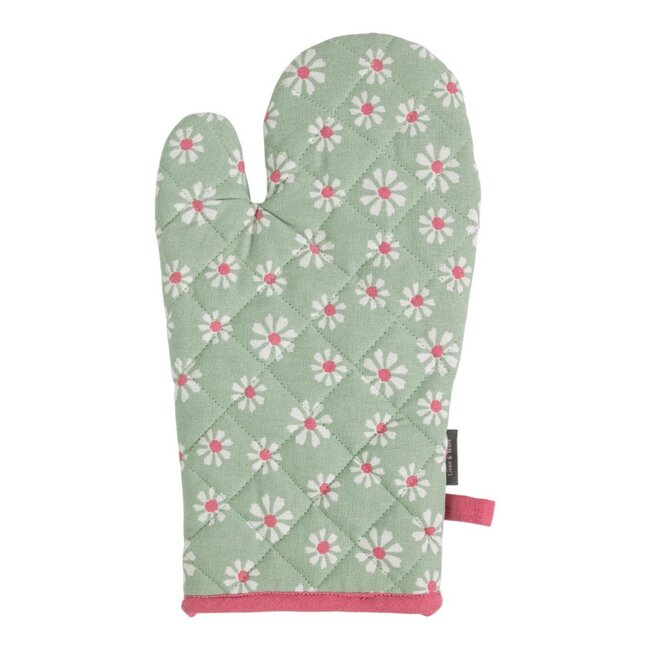 Linen & More Daisy Flowers Ovenwant groen 18x33cm