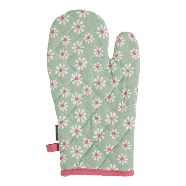 Linen & More Daisy Flowers Ovenwant groen 18x33cm