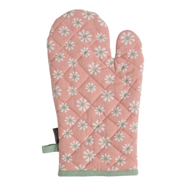Linen & More Daisy Flowers Ovenwant roze 18x33cm