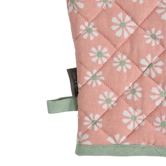 Linen & More Daisy Flowers Ovenwant roze 18x33cm
