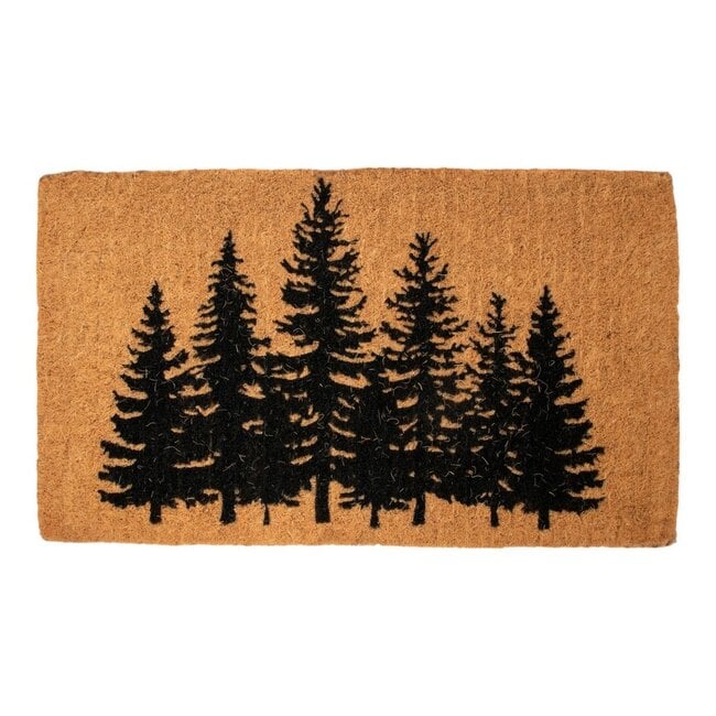 Mars & More Deurmat Kokos handgeweven dennenbomen 75cm