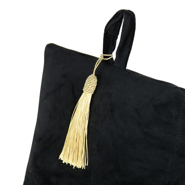 Mars & More deurstopper fluweel zwart 18cm