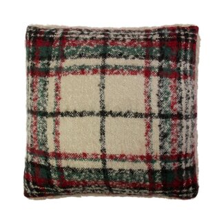 Mars & More Kussen ruit boucle groen 45x45cm