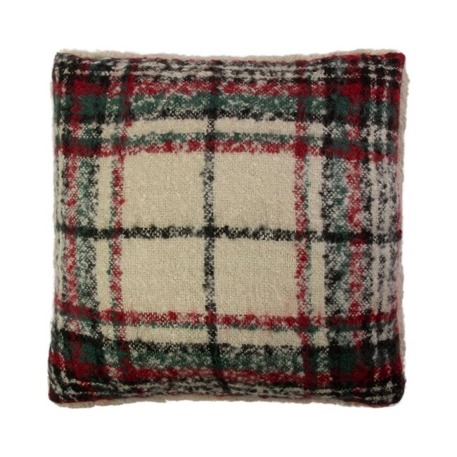 Mars & More Kussen ruit boucle groen 45x45cm