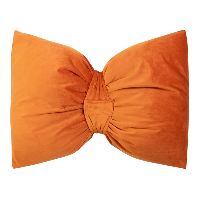 Mars & More Strik Kussen Fluweel oranje 40x60cm