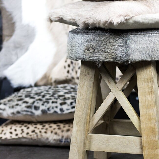 Mars & More sierkussen geit luipaard bruin 40x40cm