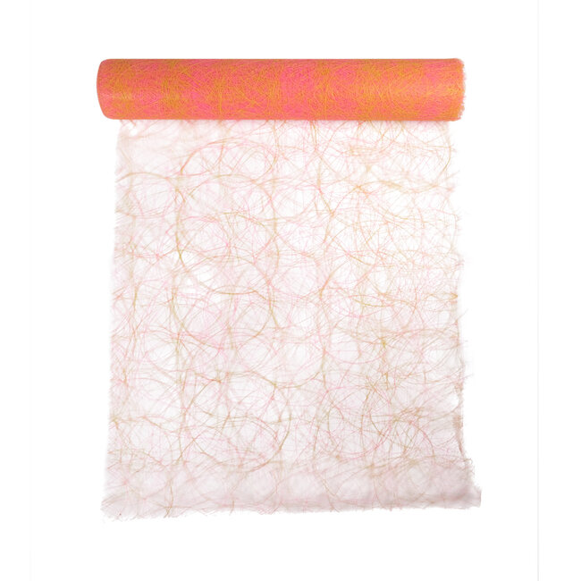 2Lif Decoweb Fancy Tafelband geel/roze 60cmx25mtr