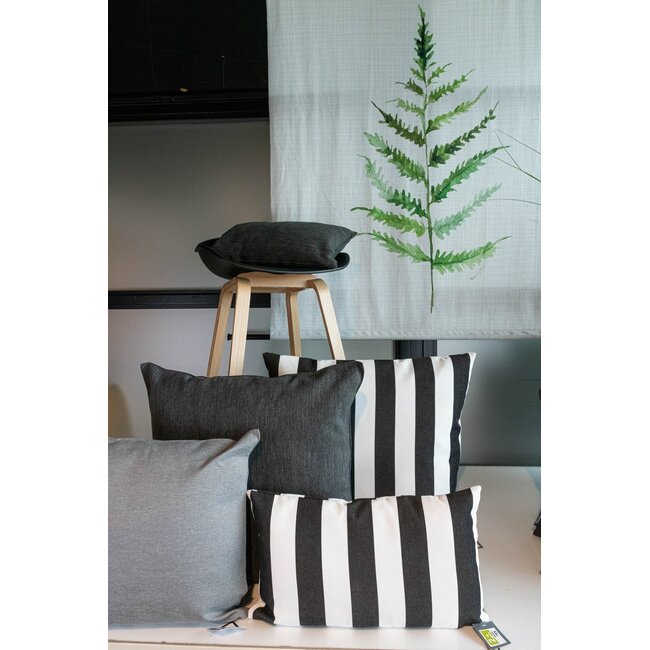 2Lif Lef grote streep buitenkussen donkergrijs 60x60cm