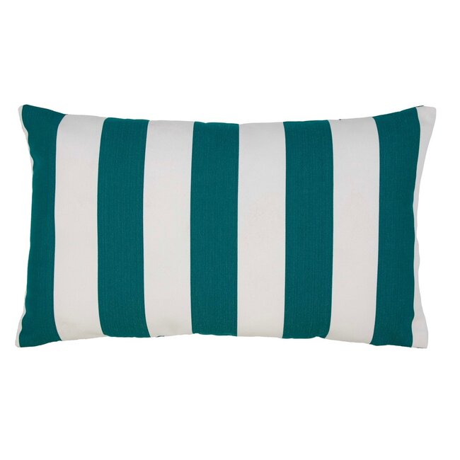 2Lif Lef grote streep buitenkussen petrol 30x50cm