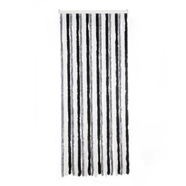 2Lif Chenille Stripe Caravan vliegengordijn wit/grijs 56x180cm