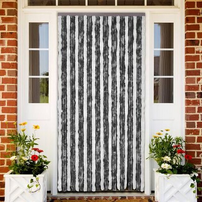2Lif Chenille Stripe Caravan vliegengordijn wit/grijs 56x180cm