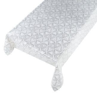 2Lif Jacquard Grid Tafelzeil wit 140cmx2,4mtr