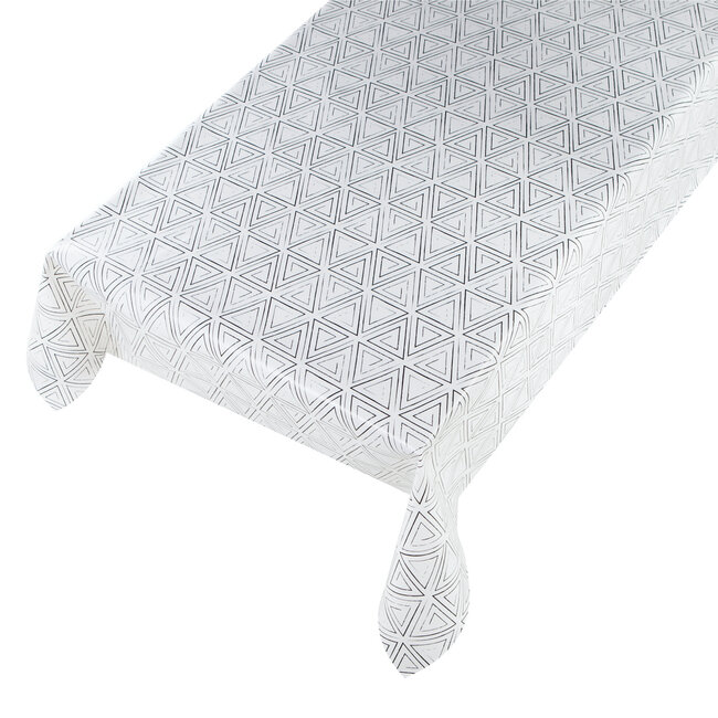 2Lif Jacquard Grid Tafelzeil wit 140cmx2,4mtr