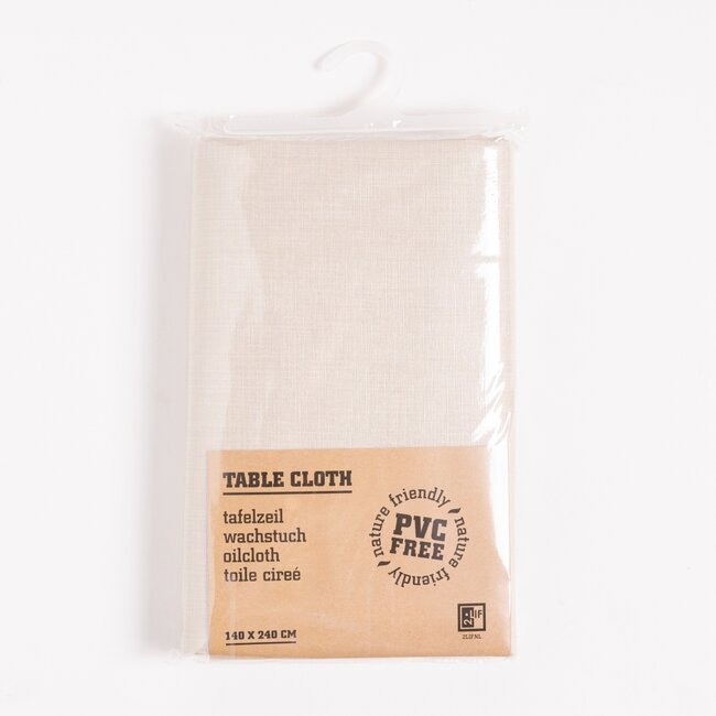 2Lif Linen Look Embossing Tafelzeil Beige 140cmx2,4mtr