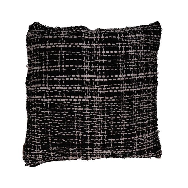 2Lif Cushion Chenille Tweed 45x45 black