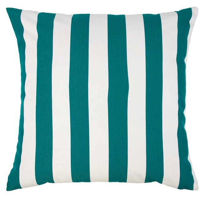 2Lif Lef grote streep buitenkussen petrol 60x60cm