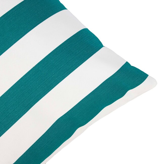 2Lif Lef grote streep buitenkussen petrol 60x60cm