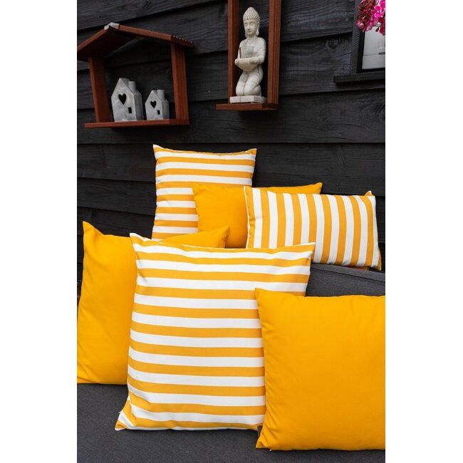 2Lif Lef uni buitenkussen geel 60x60cm