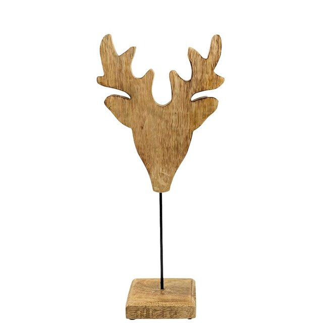Mars & More staand hert mango hout h41 d18x10cm