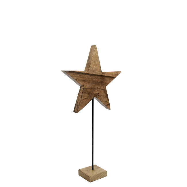 Mars & More staande ster mango hout 60cm