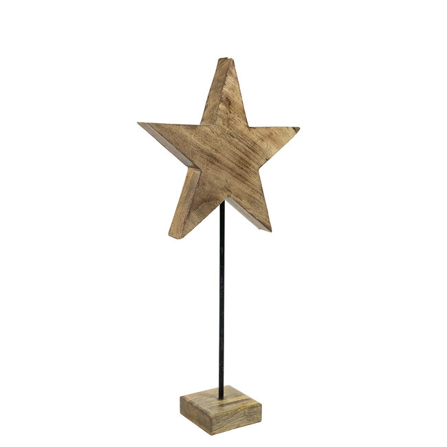 Mars & More staande ster mango hout 70cm