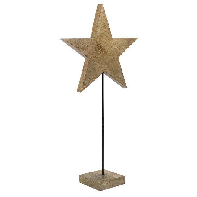 Mars & More staande ster mango hout 80cm