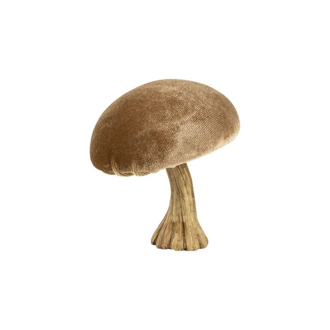Mars & More decoratie fluweel champignon beige 10cm