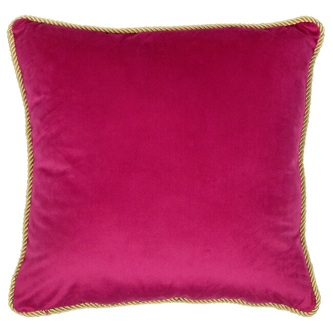 Mars & More kussen fluweel goud fuchsia 45x45cm