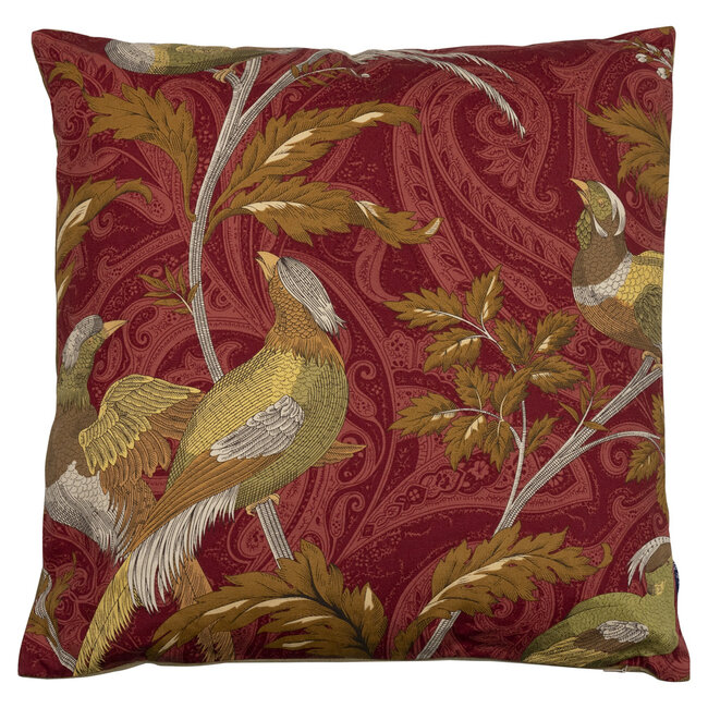 Mars & More kussen geweven paisley vogel rood 45x45cm*