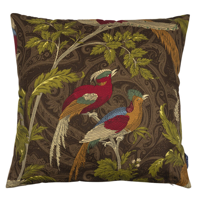Mars & More kussen geweven paisley vogel taupe 45x45cm*