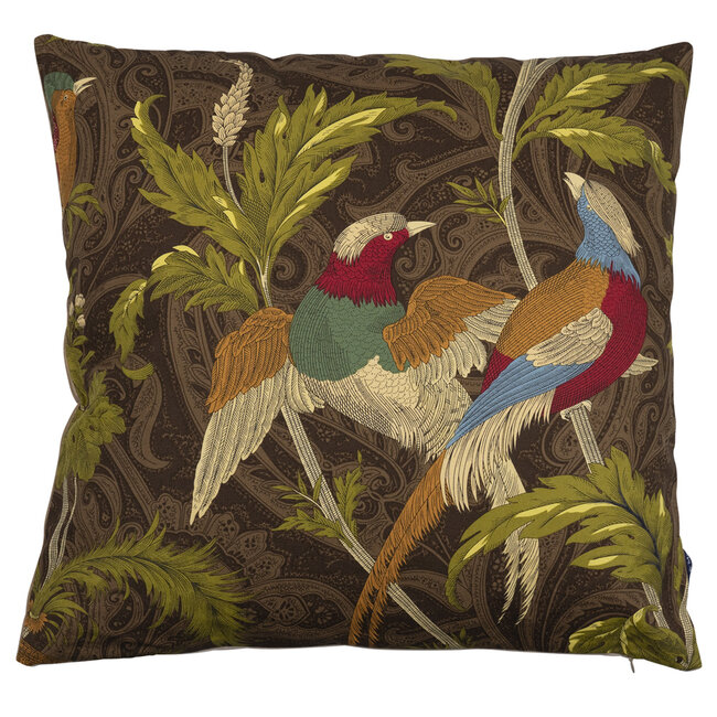 Mars & More kussen geweven paisley vogel taupe 45x45cm*