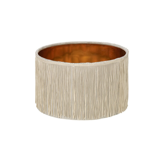 Mars & More lampenkap set 3st. cilinder franjes grijs (25 30 35cm)*