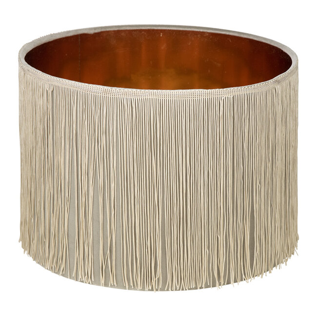 Mars & More lampenkap set 3st. cilinder franjes grijs (25 30 35cm)*