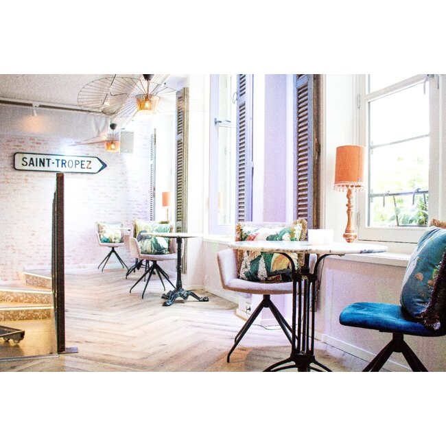 Mars & More kussen fluweel kaketoes gouden franjes 45x45cm*