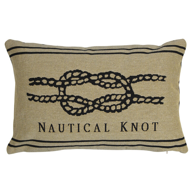 Mars & More gobelin kussen antraciet platte knoop 30x45cm*