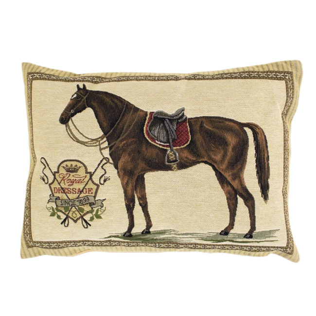 Mars & More gobelin kussen paard zadel rood 30x45cm