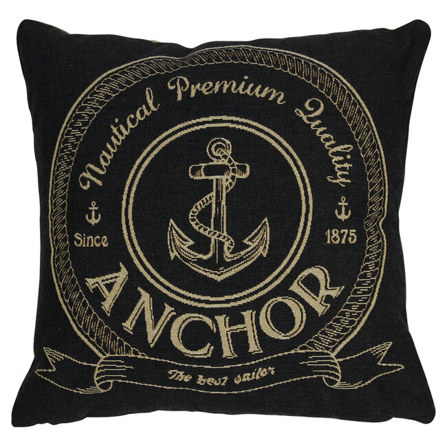 Mars & More gobelin kussen antraciet anchor 45x45cm*