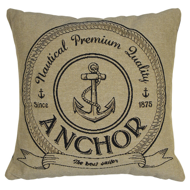 Mars & More gobelin kussen antraciet anchor 45x45cm*