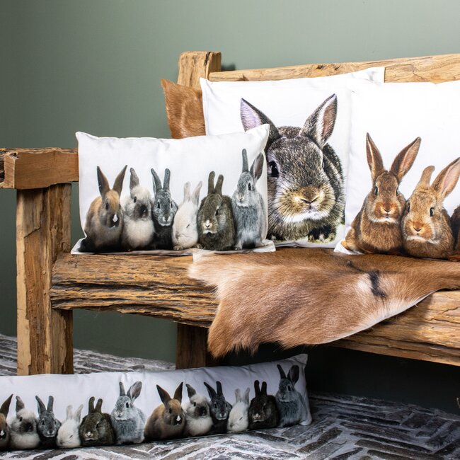 Mars & More canvas kussen konijntjes 35x50cm