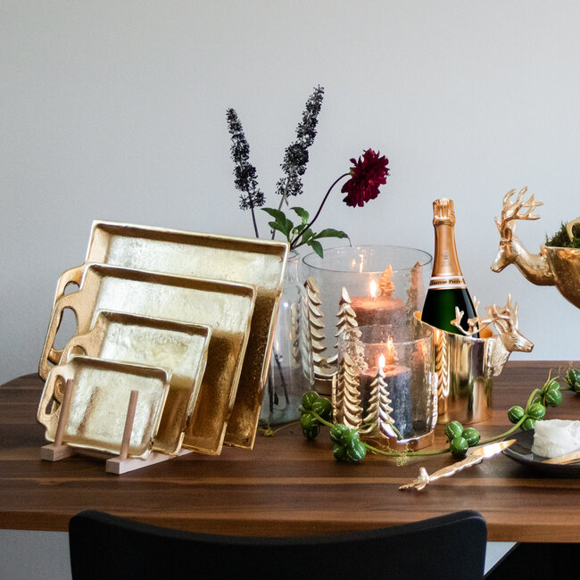 Mars & More dienblad rechthoek champagne goud 21cm