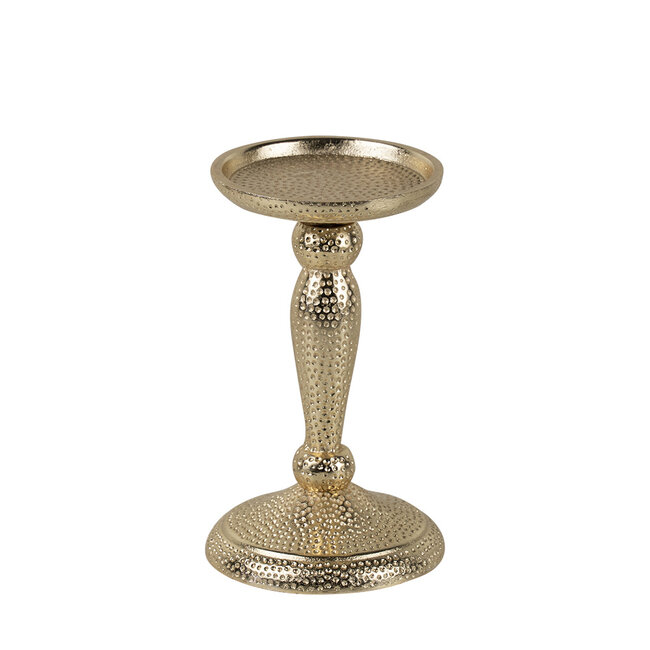 Mars & More kandelaar gehamerd champagne goud 16,5x10cm