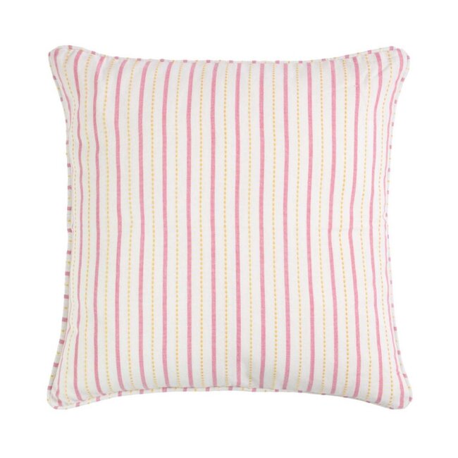 Linen & More Vivino Kussen strepen wit roze geel 45x45cm