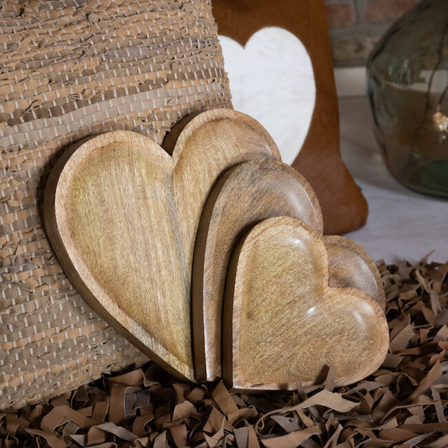 Mars & More Schaal Hart mango hout 20cm