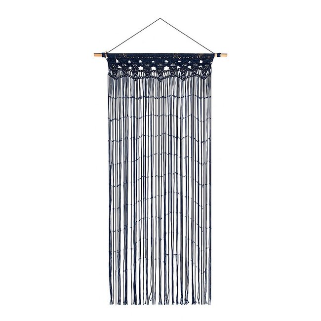 2Lif Deurgordijn Macrame marine blauw 90 x 200cm