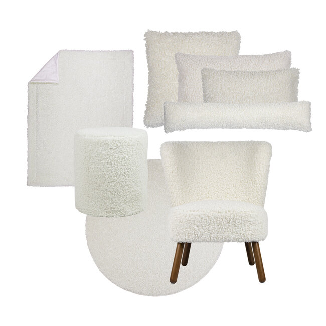 Mars & More tochtkussen teddy krul wit 20x90cm