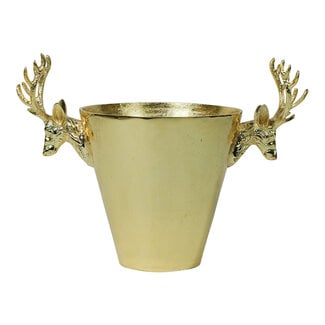 Mars & More wijnkoeler hert champagne goud medium 23X24X17cm