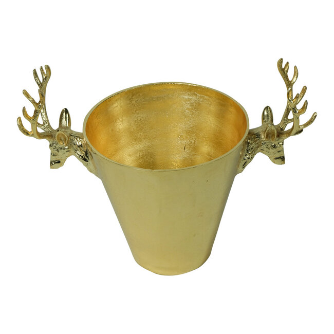 Mars & More wijnkoeler hert champagne goud medium 23X24X17cm