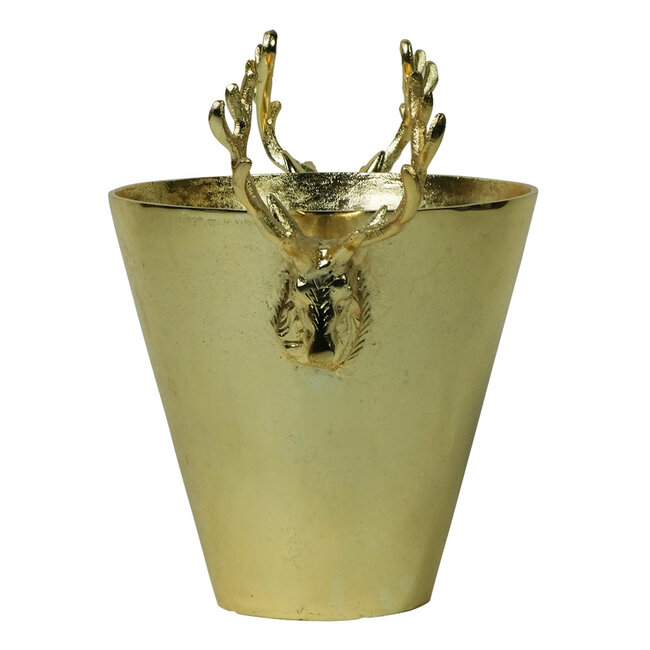 Mars & More wijnkoeler hert champagne goud medium 23X24X17cm