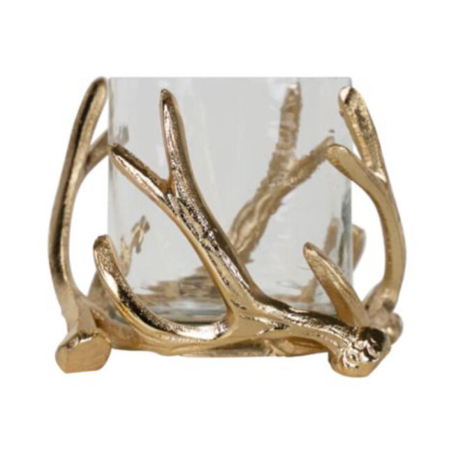 Mars & More windlicht gewei champagne goud dia 17cm